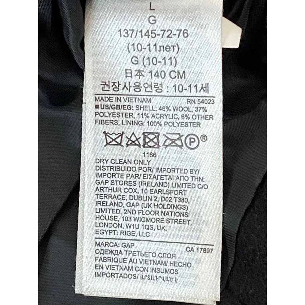 Gap Kids Size L (10-11) Black Girl’s Pea Coat - Picture 11 of 12